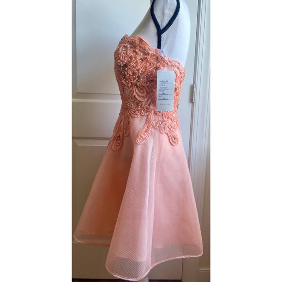 Tony Bowls Coral Embellished Prom Dress - Picture 4 of 11